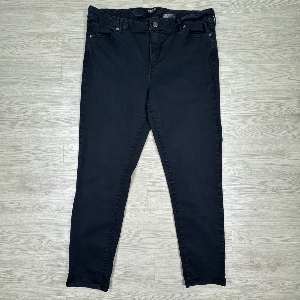 Buffalo Women's Skinny Jeans Black/Blue Tint Size 14/34 Stretch Denim Pants